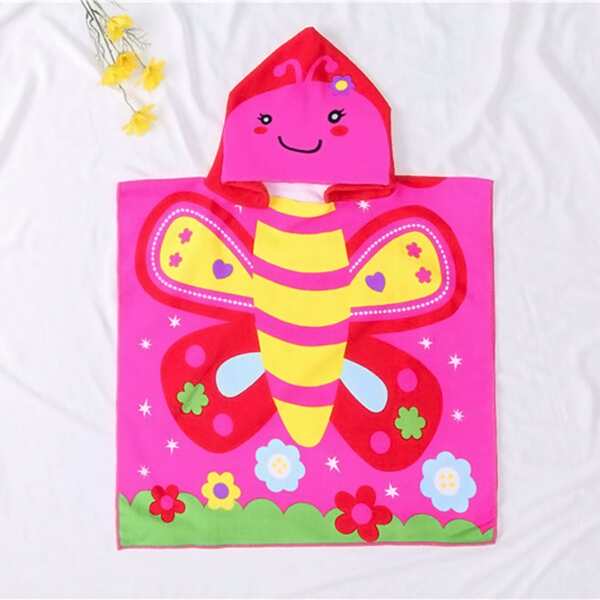 

Kids Cartoon Graphic Bath Towel, Hot pink