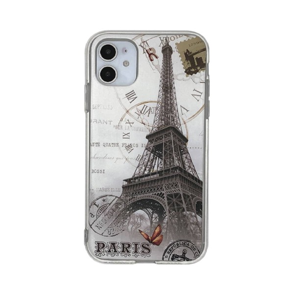 

1pc Eiffel Tower Print iPhone Case, Multicolor
