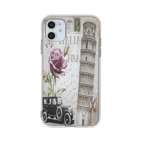 

1pc Pizza Tower Pattern iPhone Case, Multicolor