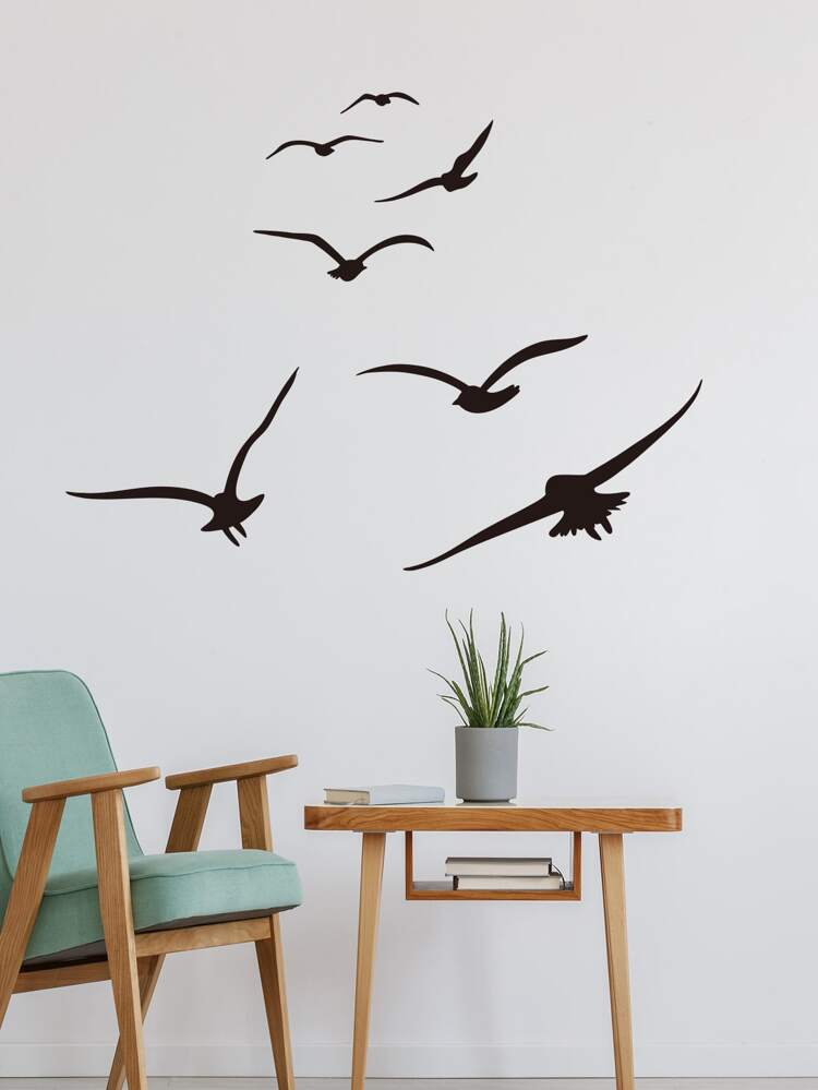 Seagull Print Wall Sticker, Stickers, Wall Decal, Vinyl Decal For Home Decorations, Spring Decoration Items Refresh Your Home, Festival Decoration Stickers Gifts Birthday Graduation School Decor School Surprise Dormitory Decor Back To School Room Decor School Supplies