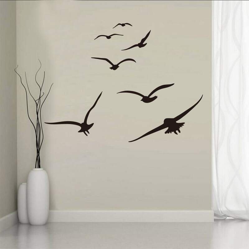 

Seagull Print Wall Sticker, Black