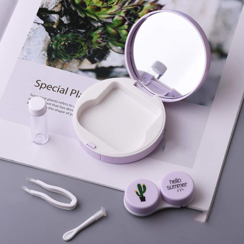 

1pc Tropical Print Random Contact Lens Case, Multicolor