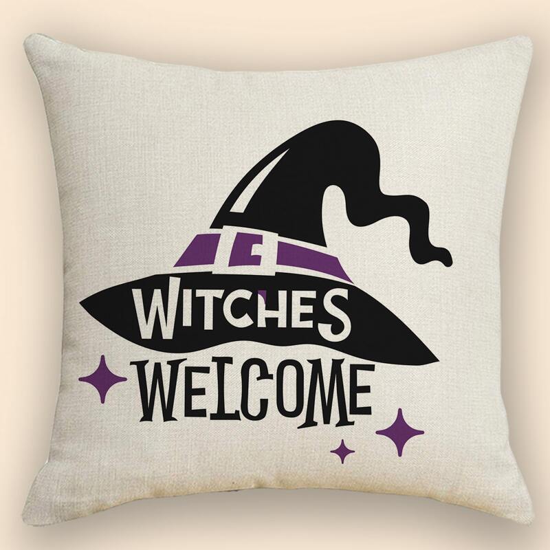 

Halloween Letter Graphic Cushion Cover Without Filler, Multicolor