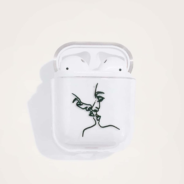 

Чехол для AirPods с принтом линий 1шт, Прозрачный