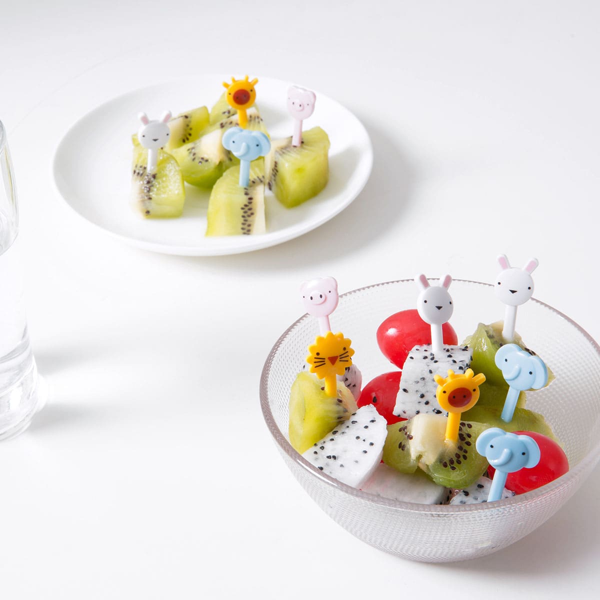 

10pcs Cartoon Design Fruit Fork, Multicolor