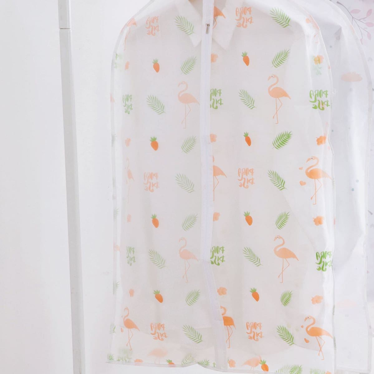 

1pc Flamingo Print Clothes Dust Cover, Multicolor