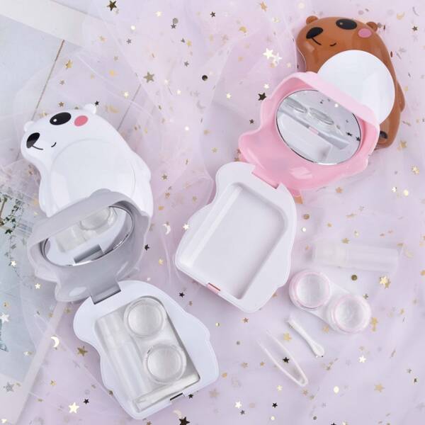

1pc Random Color Bear Contact Lens Case, Multicolor