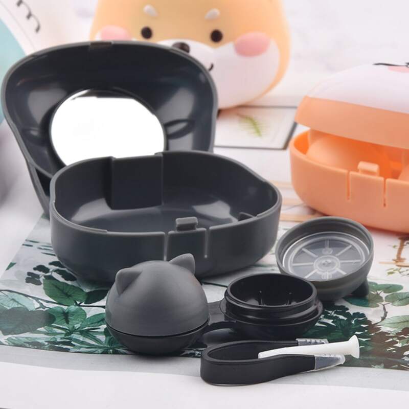 

1pc Random Color Shiba Inu Contact Lens Case, Multicolor