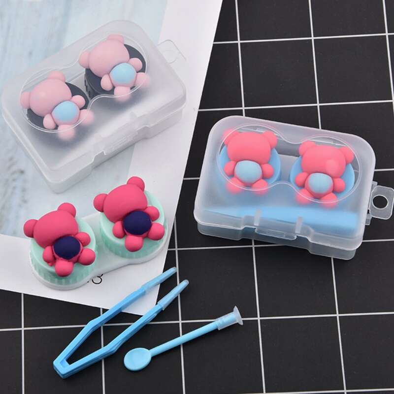 

1pc Random Color Bear Contact Lens Case, Multicolor