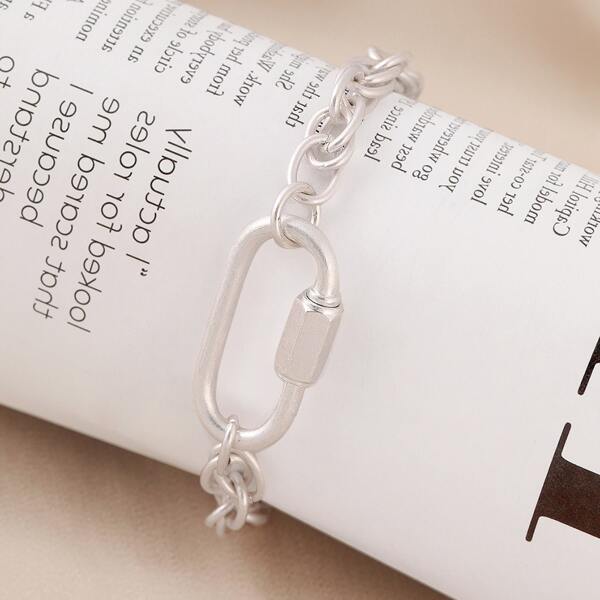 

Silver Chunky Curb Chain Bracelet