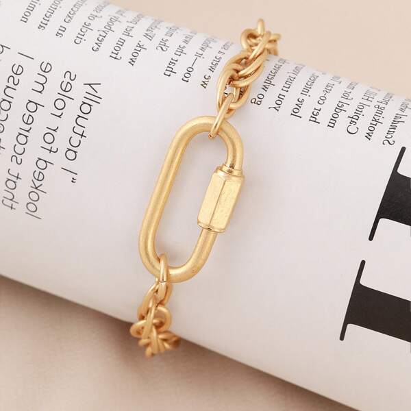 

Burnished Chunky Chain Bracelet, Gold