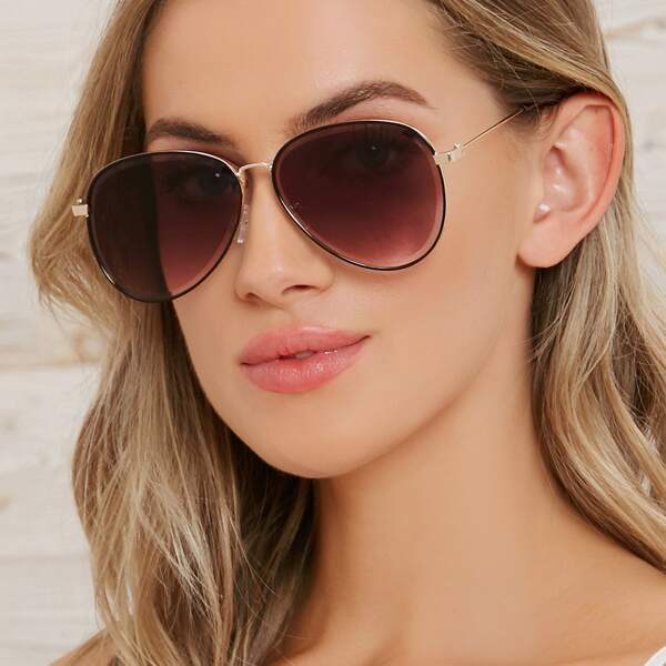 

Round Aviator Sunglasses, Brown