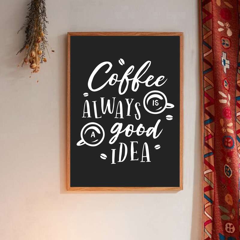 

Slogan Graphic Wall Painting Without Frame, Black