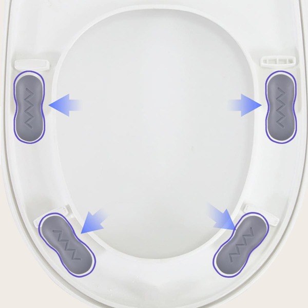 

4pcs Self-adhesive Toilet Seat Lid Gasket, Grey