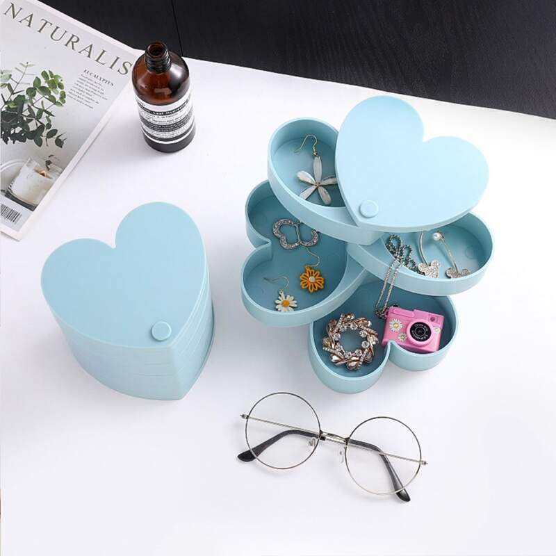 

1pc Heart Shaped Jewelry Storage Box, Blue