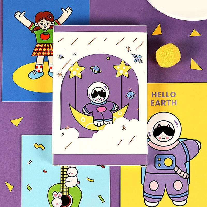

30sheets Cartoon Graphic Random Postcard, Multicolor