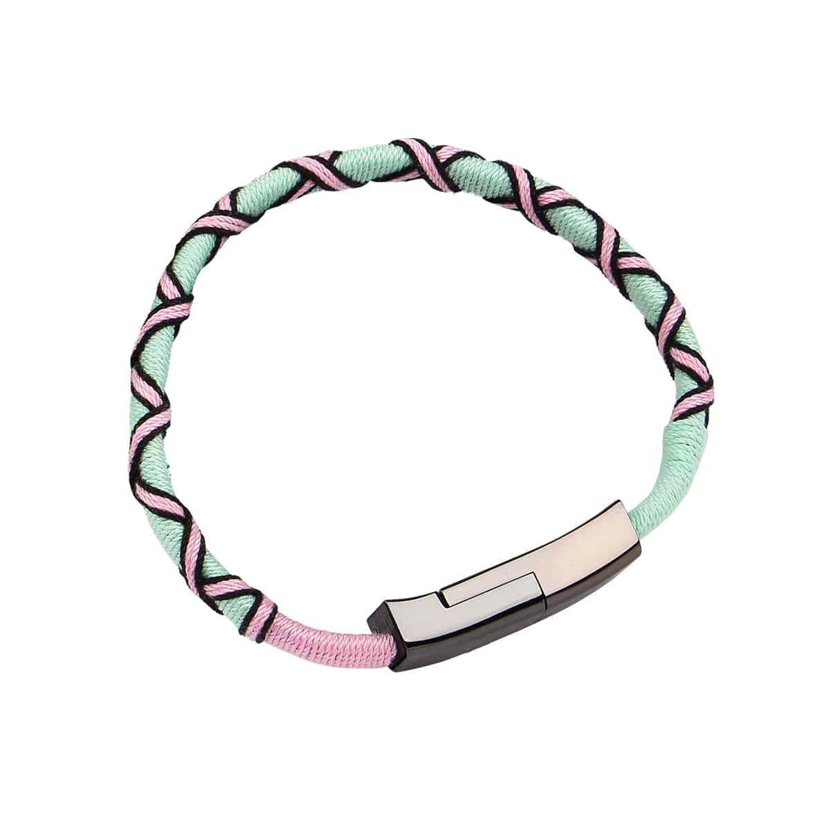 

1pc Handmade Rope Bracelet iPhone Data Cable, Multicolor