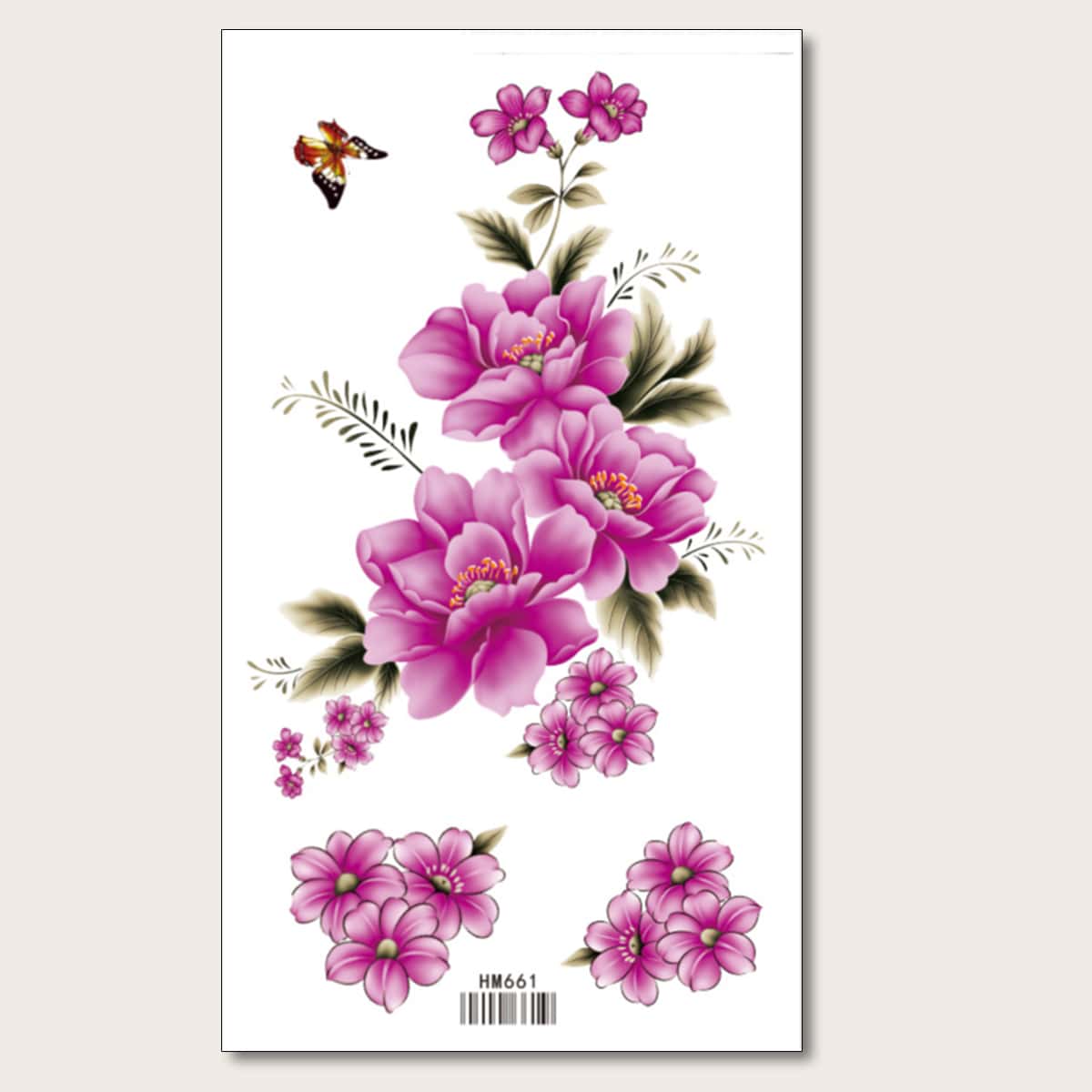 

1sheet Flower Pattern Tattoo Sticker, Multicolor