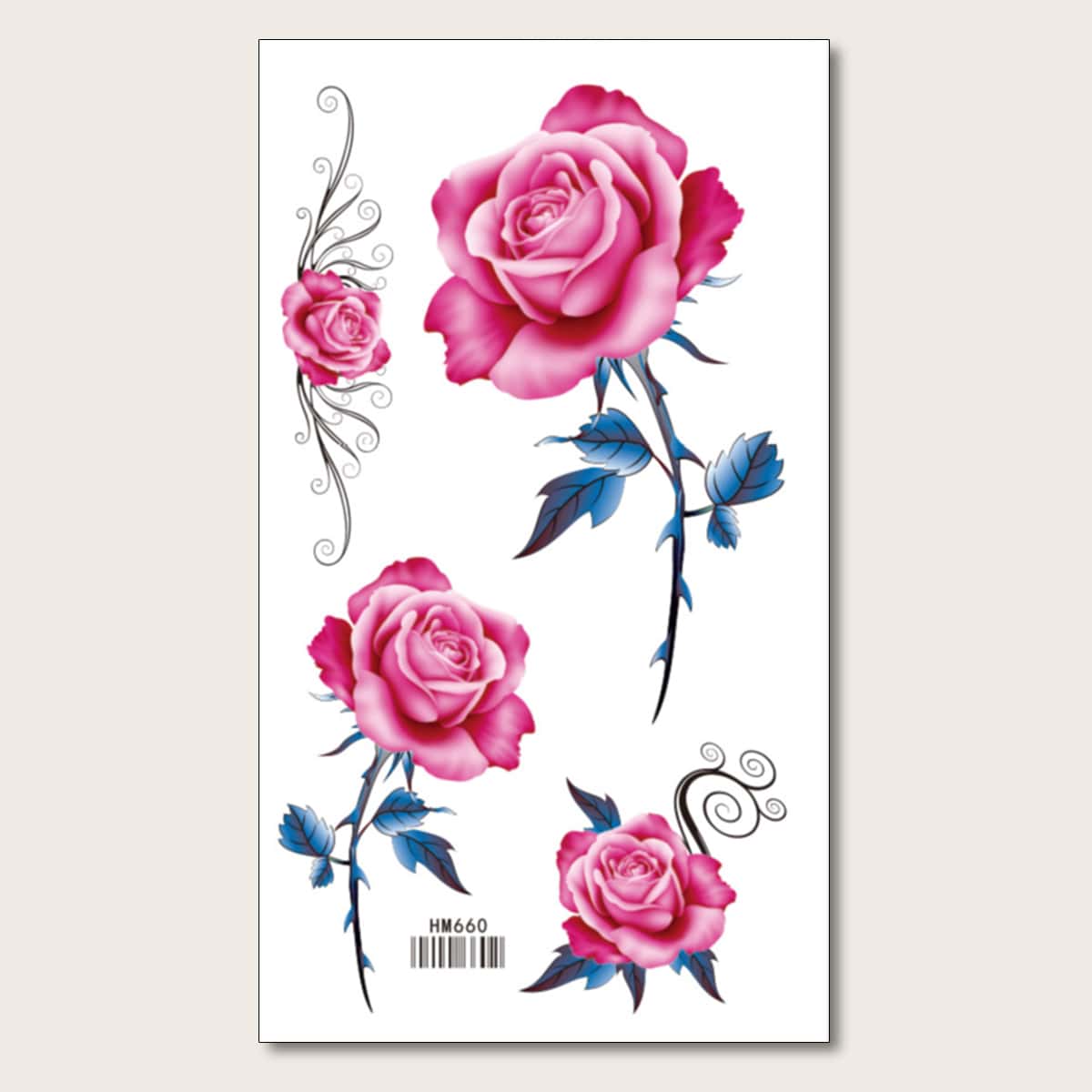 

1sheet Flower Pattern Tattoo Sticker, Multicolor