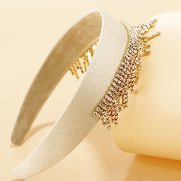 

Rhinestone Tassel Decor Hair Hoop, Beige