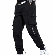 Guys Solid Drawstring Cargo Pants