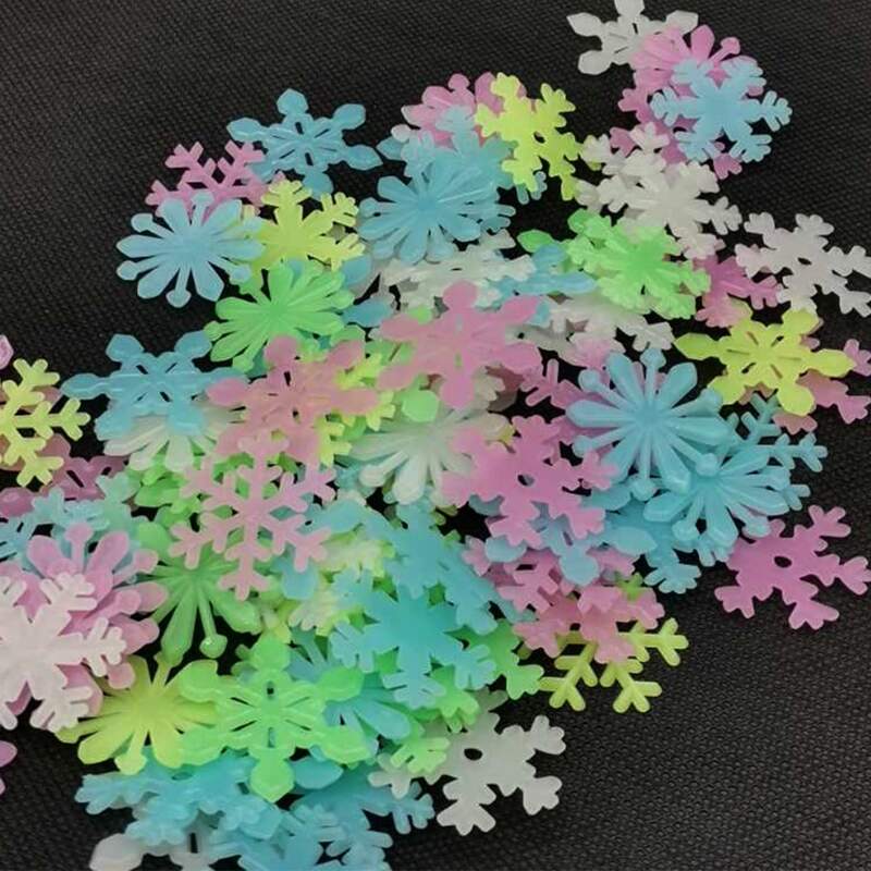 

56pcs 3D Snowflake Luminous Wall Sticker, Multicolor