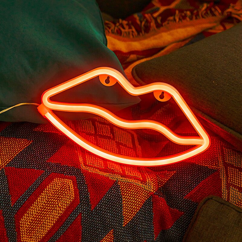 

Lip Shaped Neon Light, Yellow