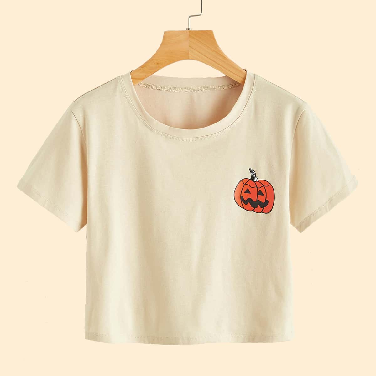 

Pumpkin Graphic Tee, Apricot