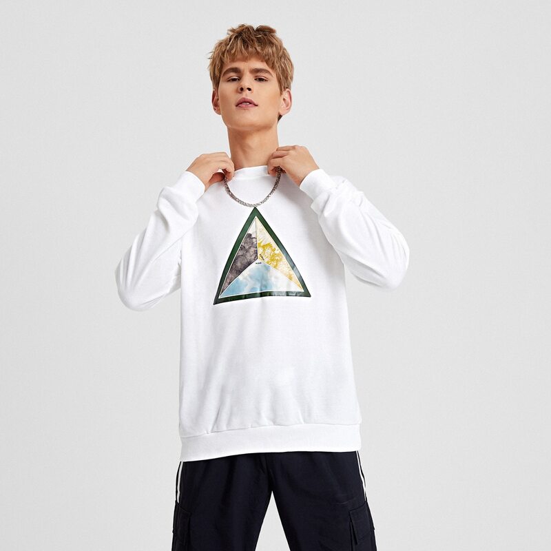 

Guys Geo Print Sweatshirt, White