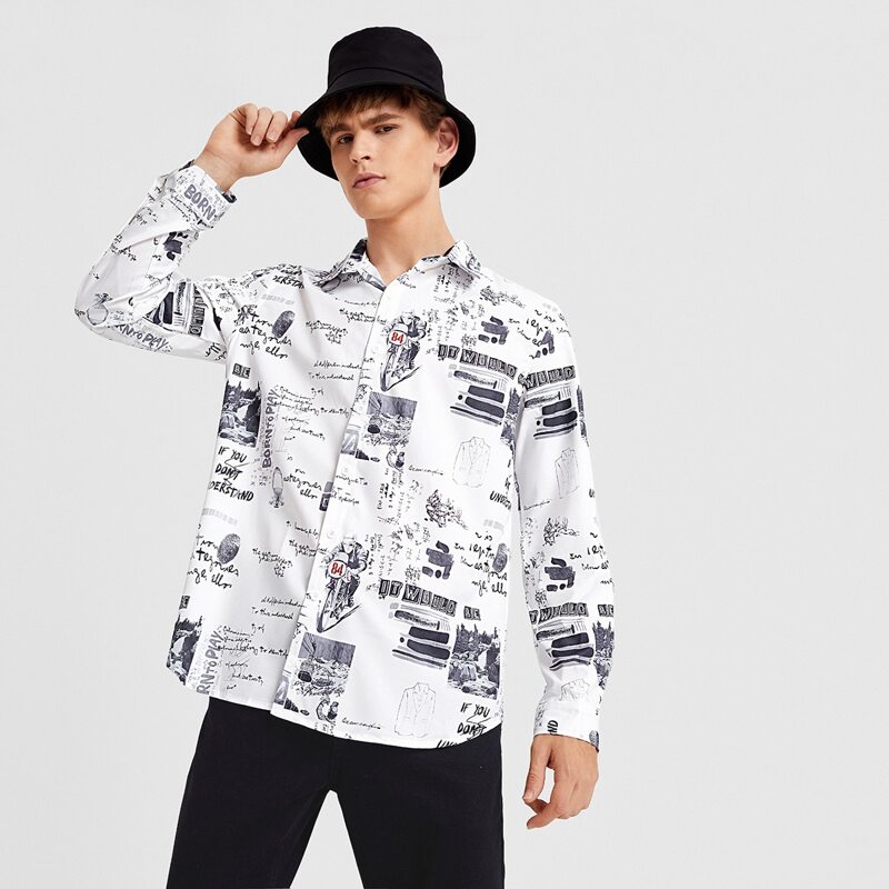 

Guys Allover Print Shirt, Multicolor
