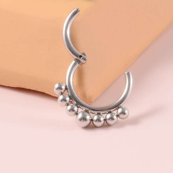 

Round Ball Decor Nose Ring, Silver
