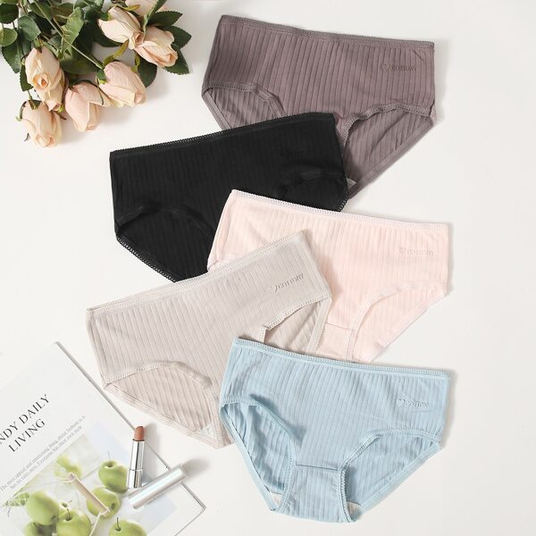 

5pack Rib Panty Set, Multicolor