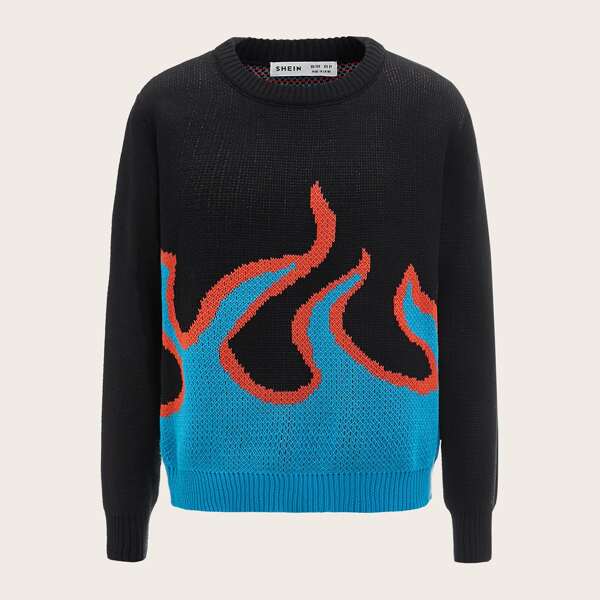 

Boys Fire Pattern Sweater, Multicolor