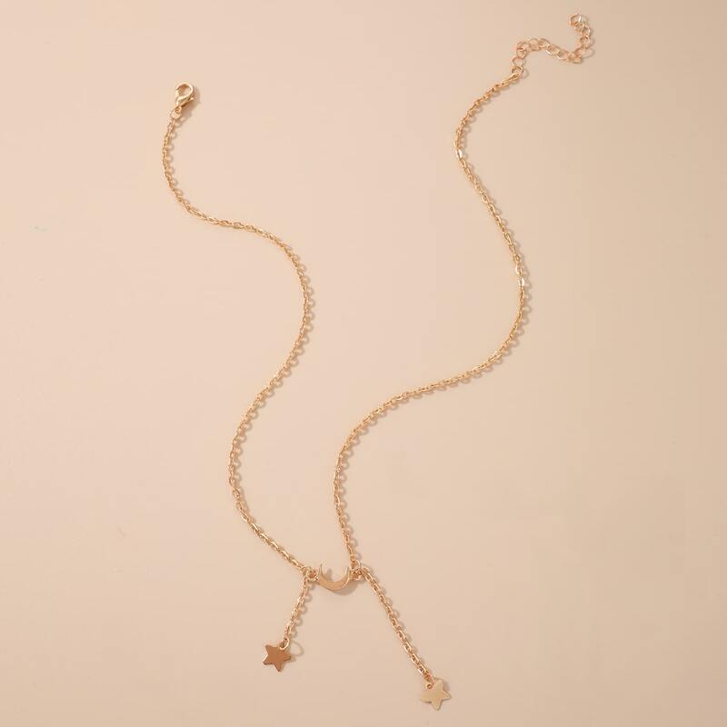 

Star & Moon Chain Necklace, Gold