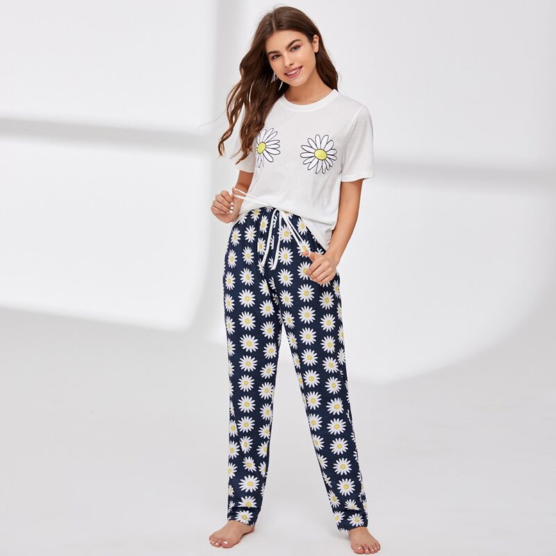 

Daisy Print PJ Set, Multicolor