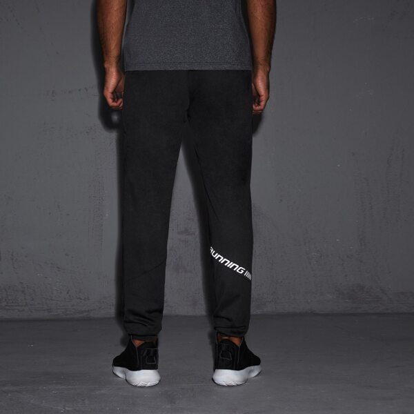 

Men Letter Graphic Sport Pants, Black