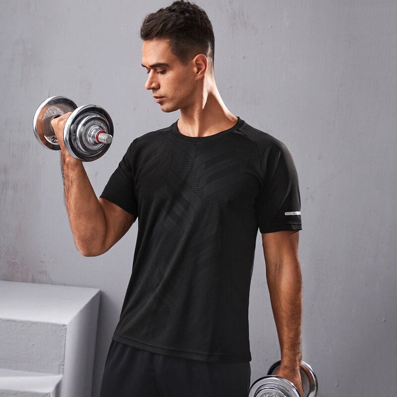 

Men Raglan Sleeve Sports Tee, Black
