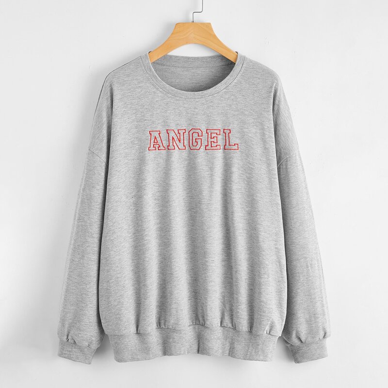 

Letter Graphic Drop Shoulder Sweatshirt, Light grey