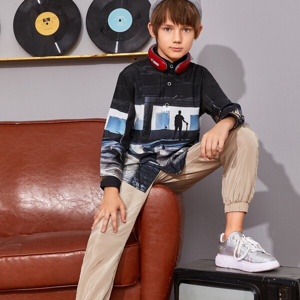 

Boys Figure Graphic Shirt, Multicolor