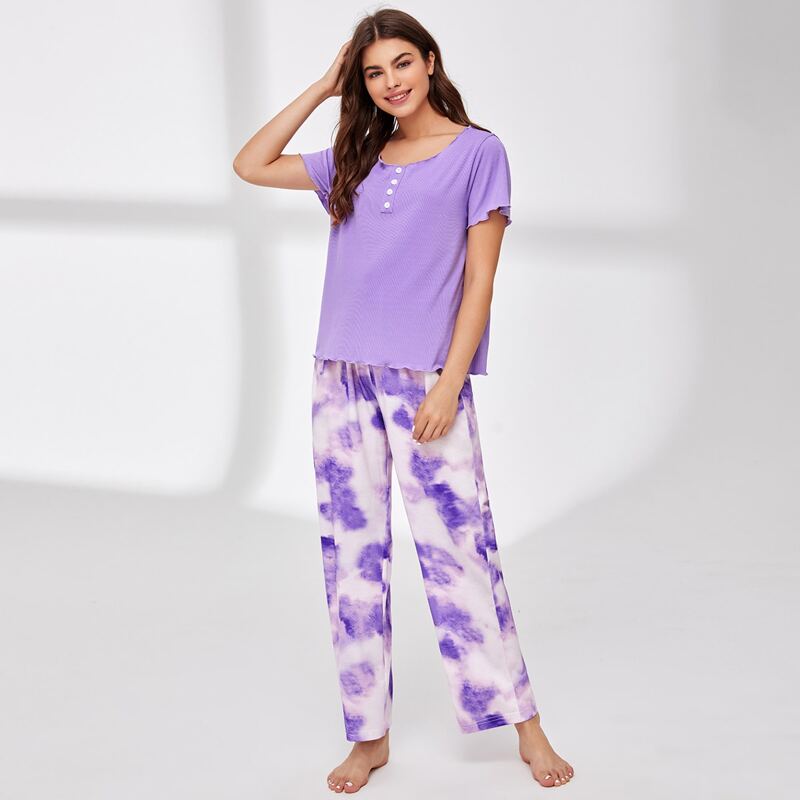 

Tie Dye PJ Set, Violet purple
