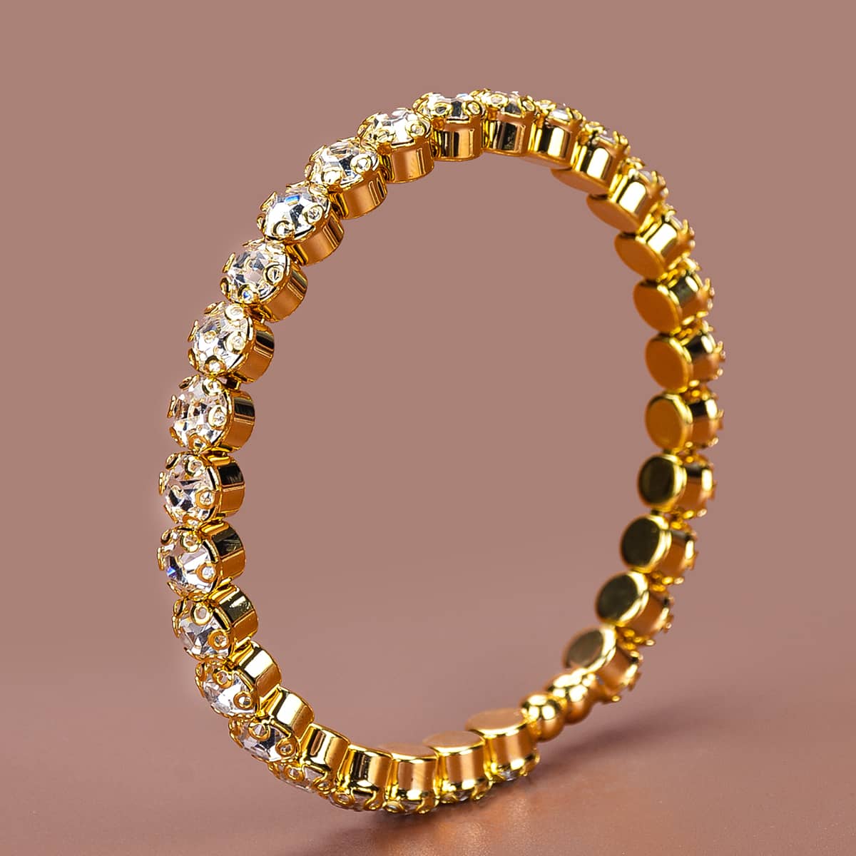 

Rhinestone Decor Bracelet, Gold