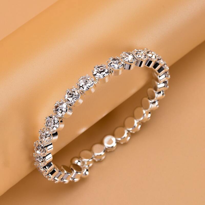 

Rhinestone Decor Bracelet, Silver