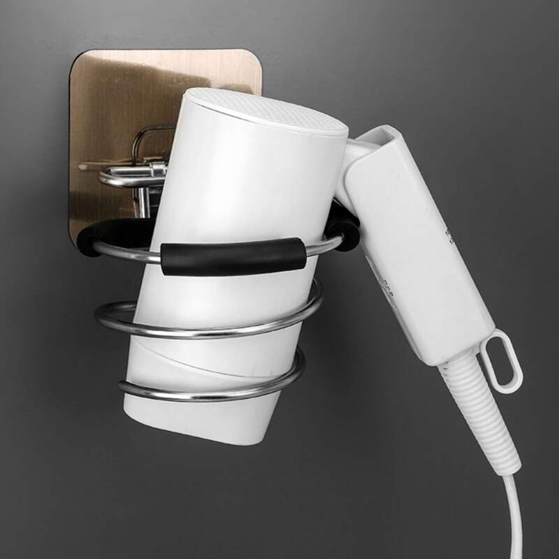 

1pc Stainless Steel Hair Dryer Holder, Silver