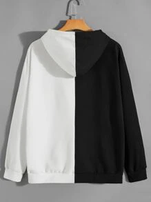 ROMWE MEN 學院字母男士運動衫 - 黑與白 - 查看 2