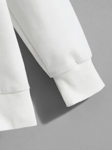 ROMWE MEN 學院字母男士運動衫 - 黑與白 - 查看 4