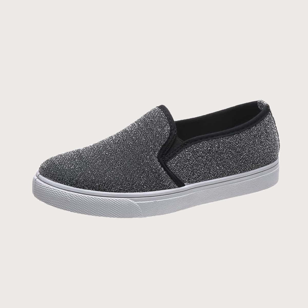 

Glitter Slip On Sneakers, Grey
