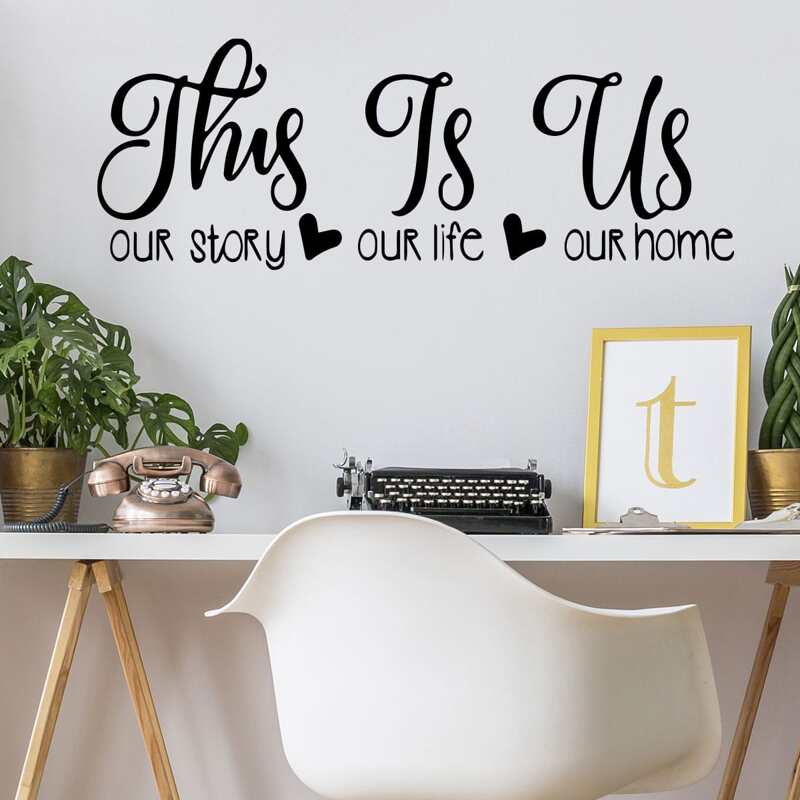 

Slogan Graphic Wall Sticker, Black