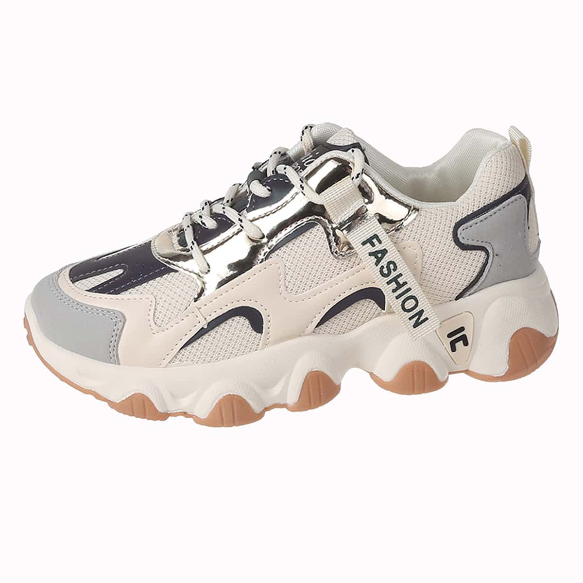 

Metallic Lace-up Chunky Sneakers, Multicolor