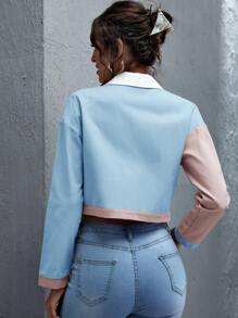 SHEIN LUNE Áo khoác Nút Khối Màu Giải trí - Nhiều màu - Xem 2