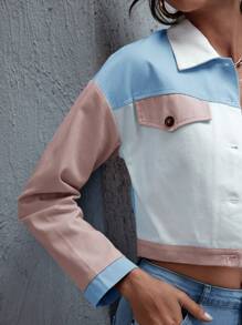 SHEIN LUNE Áo khoác Nút Khối Màu Giải trí - Nhiều màu - Xem 4